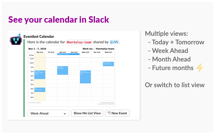 Slack Calendar view
