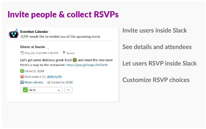 Invite users and collect RSVPs